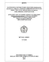 Uji Efektivitas Ekstrak Etanol Buah Okr (Abelmoschus esculentus (L.) Moench ) Terhadap Gambaran Histopatologi Ginjal Tikus Putih Jantan (Rattus norvegicus) Yang Diinduksi Streptozotocin