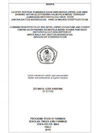 Uji Efek Ekstrak Kombinasi Daun sirih Merah (Piper) Dan Umbi Bawang Hutan (Eleutherina Palmofilia Merr) Terhadap Gambaran Histopatologi Tikus Putih jantan (Rattus norvegicus) Yang Diinduksi Streptozotocin