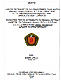 Uji Efek Antidiabetes Ekstrak Etanol Daun Matoa (Pometia pinnata J.R.Forst & G. Forst) Pada Tikus Putih Jantan (Rattus norvegicus) Yang Diinduksi Streptozotocin