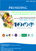 PROSIDING SIMPOSIUM INTERNASIONAL GIZI DAN PANGAN I (2018) 
“PREVENTING STUNTING THROUGH FOOD AND NUTRITION FAMILY  SELF-SUFFICIENCY IN THE FIRST 1000 DAYS OF LIFE”