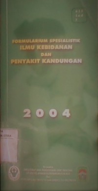 Formularium Spesialistik Ilmu Kebidanan dan Penyakit Kandungan