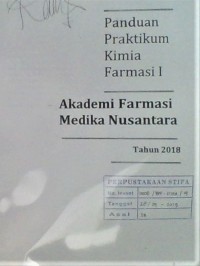 Panduan Praktikum Kimia farmasi 1