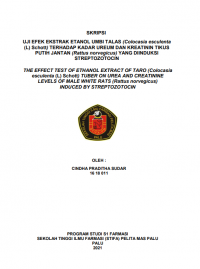 Uji efek Ekstrak Etanol Umbi Talas (Colocasia esculenta (L) terhadap Kadar Ureum Dan Kreatinin Tikus Putih jantan (Rattus norvegicus) Yang Diinduksi Streptozotocin