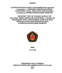 Uji efek Ekstrak Etanol Daun Bandotan (Ageratum conyzoides L.) Terhadap Penurunan Kadar Kolesterol Total Tikius Putih jantan (Rattus norvegicus) Hiperkolesterolemia-Diabetes