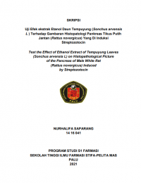 Uji Efek Ekstrak Etanol Daun Tempuyung (sonchus arvensis L) Terhadap Gambaran Histopatologi Pankreas Tikus Putih Jantan (Rattus norvegicus) Yang Diinduksi Streptozotocin