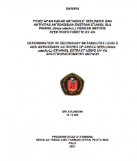 Penetapan Kadar Metabolit Sekunder Dan Aktivitas Antioksidan Ekstrak Etanol Biji Pinang (Areca catechu L) Dengan Metode Spektrofotometeri UV-Vis